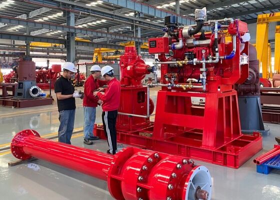 مضخة نار توربين عمودية من مرحلة 2-12 UL/FM 300GPM 1480/1760RPM NFPA20 معتمدة